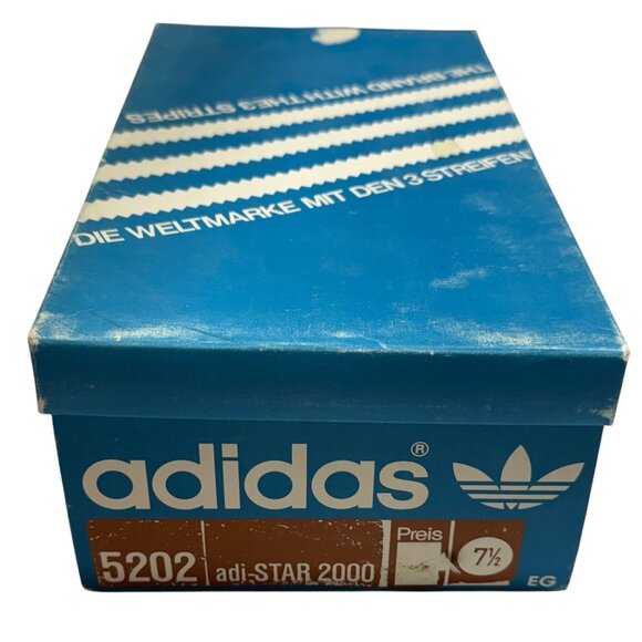 Vintage  70's Adidas 5202 adiSTAR 2000 Soccer Cleats 7.5 Blue/Yellow Unworn Rare - Picture 2 of 16